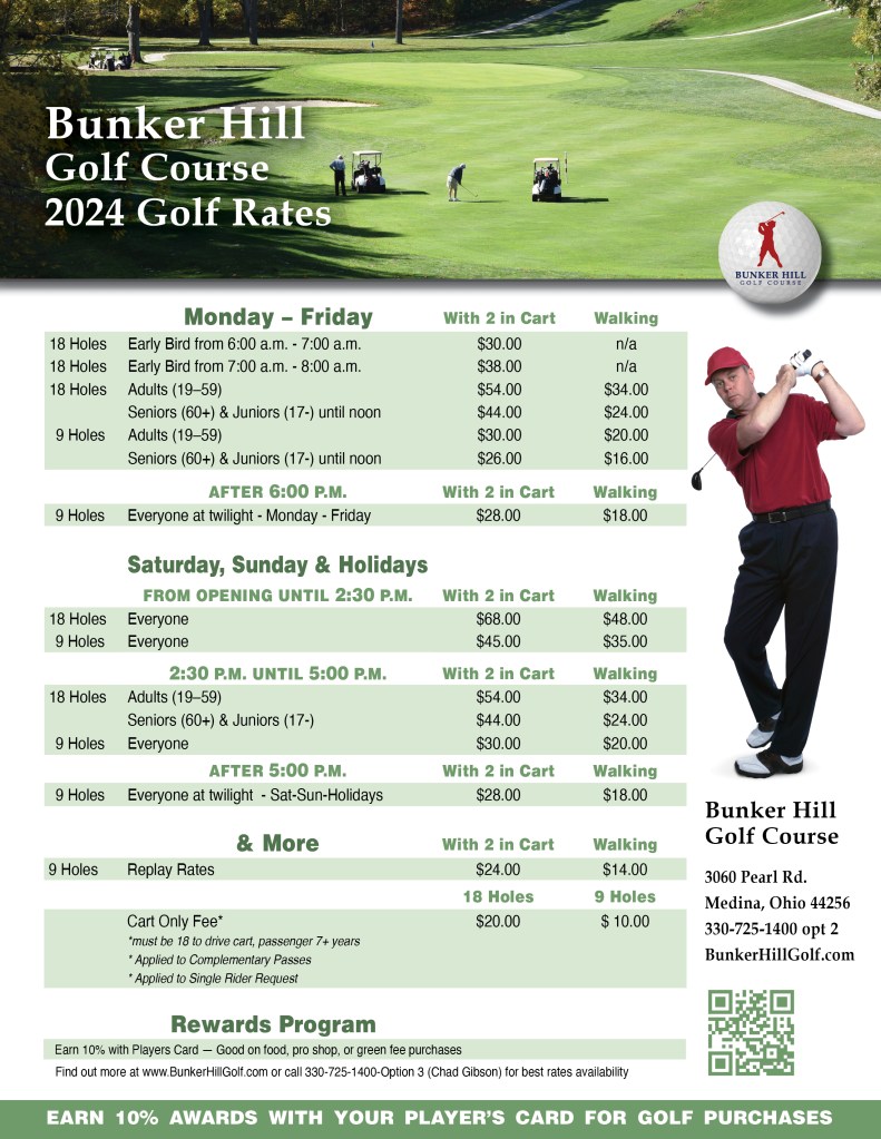 Bunker Hill Outdoor Rates Bunker Hill Golf Course (Clev)